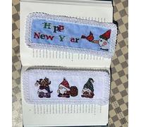 6 kits de punto de cruz con temática navideña de 14 puntos, marcapáginas, kits de punto de cruz