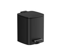 SONGMICS Cubo de Basura de Baño, 6 L Cubo Basura Compacta, con Pedal, para Espacios Pequeños, con Tapa de Cierre Suave, Acero, Negro LTB590B0602