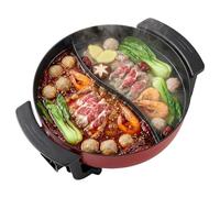 6 L Estufa Eléctrica Multifunción1360W Food Party Olla Hot Pot Eléctrico Hotpot Fondue Shabu con Partición Temperatura Ajustables para 3-4 Personas, para Reuniones Familiares, Restaurantes