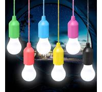6 lámparas de camping: luz LED para camping con interruptor de tracción, lámpara de tienda de campaña, funciona con pilas, linterna LED de camping, linterna portátil para senderismo, pesca, escritorio