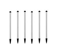 6 lápices capacitivos plateados, lápiz universal de punta fina para teléfono/iPad/Android/tablet y otras pantallas táctiles, lápiz capacitivo de alta precisión para todos los dispositivos de pantalla