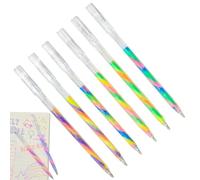 6 lápices de colores - Bolígrafos de gel con purpurina, 6 colores, punta fina, lápices degradados de arco iris para resaltar con marcadores, agarre cómodo, lápices de colores para pintar, dibujar