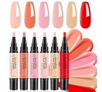 6 lápices de uñas 3 en 1 de secado rápido, sin lámpara UV, lápiz de uñas a base de agua, esmalte de uñas de un paso, esmalte de uñas francés, lápiz de uñas francés, lápiz de secado rápido, laca de
