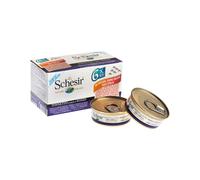 6 latas x 50 g Schesir Nature Atún y Gambas en Gelatina lata para gatos