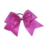 6 lazos for el pelo de porristas, lazo grande dorado con purpurina 8 pulgadas diamantes imitación, soporte elástico for cola caballo for baile animación Para Animadoras(Color 7)