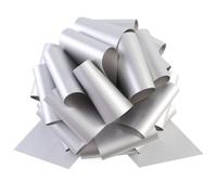 6 lazos grandes para cestas de boda, lazos de regalo de diámetro, lazos grandes para regalos, bodas, cumpleaños, decoración de coche (12 pulgadas, plateado)