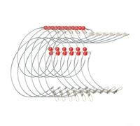 6 líderes de pesca con aparejos de nailon giratorios a presión para anzuelos y cebo, diseñados para técnicas de pesca eficaces (azul 2 cabezas)