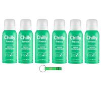 6 limpiadores íntimos Chilly sin enjuague. Úsalo en papel higiénico. Con mentol natural de 100 ml + llavero Beni Culinari gratuito
