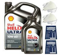 6 Litro Original Shell Helix Ultra Carreras 10W60 Aceite Acea A3 B3 B4 VW Kit