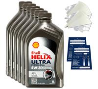 6 Litro Shell Helix Ultra Profesional AP-L 5W30 Aceite 550040602 Acea C2 Kit