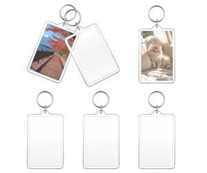 6 llaveros de acrílico transparente para fotos, mini llavero de fotos para bricolaje, marco de fotos transparente en blanco, llavero para regalos de graduación personalizados, accesorio de 2.75 x 1.75