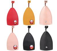 6 llaveros de coche, piel sintética, llaveros de coche, llaveros, llaveros de coche, bonitos accesorios para coche, llaveros, llaveros de coche para hombres y mujeres (multicolor), Amarillo, rojo,