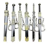 6 llaveros de Espada de 12 cm de aleación, miniespada China Antigua con Caja, Llavero Antiguo, decoración para Bolso, para Hombres y Mujeres, miniespada, decoración para Bolso, llaveros geniales