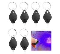 6 llaveros de luz negra con luz negra, linterna con detector UV, linterna de marca de agua, bolsillo para chequear dinero, linternas pequeñas linternas portátiles para notas de papel, llavero (negro)