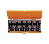 6 llaves de vaso macho de impacto para tornillos con huella Torx® en caja metálica Beta Tools