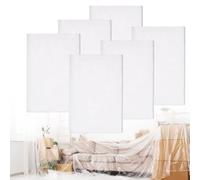 6 Lonas para Recubrir Ligeras de Plástico Multiusos, 4 x 5 m, Plastico Protector Para Cubrir Muebles y Suelos, Lona de Construcción, Película Protectora de Pintor Transparente Antipolvo Lona