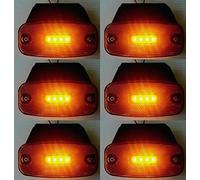 6 luces con 4 LED de 12 V y 24 V, color naranja, luces de posición laterales con soporte para camión o remolque, con marcado E