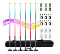 6 Luces LED de vídeo de 120 cm LUXCEO con trípode, 2,4 G, luz LED de Mano, Regulable y Modo de música, batería de 5000 mAh, lámpara de Fotos RGB para Youtube, transmisión de Juegos, Bar