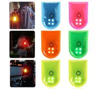 6 luces LED reflectantes de seguridad, 3 modos de luz intermitente, clip de 4 LED para mochila, luz de marcha para niños (6)