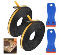 6 m de Cinta de Sellado para Placa de Cocción con Raspador Pequeño, 9 mm x 2 mm Cinta de Sellado Impermeable para Placa Vitrocerámica Cinta Espuma Adhesiva Junta Goma Ventana para Cocina y Ventana
