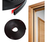 6 M Tira Sellado Puerta, 10 mm x 6 mm Tipo D Burlete Goma, Autoadhesivo Junta Goma Ventana Aluminio, Tira de Sellado Impermeable para Puerta, Insonorizar y Anticolisión Door Sealing Strip (Negro)