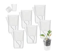 6 macetas transparentes de 2.5 pulgadas para plantas de interior, pequeñas macetas de plástico con mechas y etiquetas, mini maceta transparente para violeta africana, hoya, plántulas, esquejes