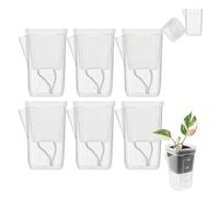 6 macetas transparentes de 2 pulgadas para plantas de interior, pequeñas macetas de plástico con mechas y etiquetas, mini maceta transparente para violeta africana, hoya, plántulas, esquejes