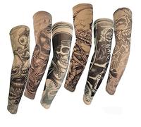 6 Mangas Tatuadas, Tatuajes Temporales Brazo Medias Falsas para Halloween y Fiesta de Carnaval