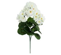 6 Manojos De Flores Artificiales De Begonia Resistentes A Los Rayos UV - Plantas De Seda Amarillas para Decoración De Patios, Céspedes Y Jardines. White