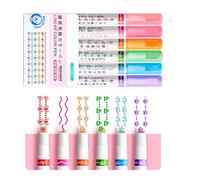6 marcadores de curvas multicolor para estudiantes, profesores, herramientas de escritura vibrantes y suaves, marcadores esenciales de dibujo de líneas artísticas