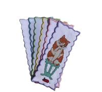 6 marcapáginas de punto de cruz de gatos, 100% algodón, 8,5 x 20 cm, marcadores de tela aida, kits de punto de cruz de 14 unidades