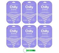 6 máscaras íntimas Chilly - Mascarilla íntima hidratante - Maschera Intima Idratante - Efecto antisequedad - Cada paquete contiene una máscara + llavero Beni Culinari gratis