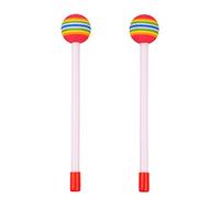 6 mazos de tambor, mazos de timbales de piruleta arcoíris, baquetas de fieltro, baquetas de percusión con cabeza de espuma suave para práctica de ritmo y uso en el aula