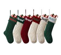 6 medias de Navidad grandes personalizadas de 18 pulgadas, con nombre bordado, Navidad, día festivo, chimenea, decoración de fiesta de Navidad