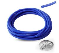 6 metros de manguera de silicona ID de 3 mm, OD 7 mm, manguera de silicona con 6 abrazaderas de sujeción, manguera al vacío para coche, manguera de depresión Turbo para coche de alta temperatura (azul