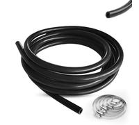 6 Metros Tubo de Silicona ID 8 mm, OD 14 mm, Manguera de Silicona con 6 Abrazaderas de Ajuste, Tubo de Vacío para Coche, Manguera de Depresión Turbo para Coche Alta Temperatura (Negro)