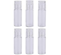 6 mini botellas vacías sueltas de plástico transparente con purpurina para polvo de 3 ml, frasco de polvo de sombra de ojos, botella de polvo recargable para maquillaje con 3 agujeros y tapas