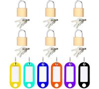 6 mini candados con 6 llaves de colores, juego de cerradura de cobre con llave, cerradura de seguridad para equipaje, adecuado para maletas, mochilas, buzones, cajas de joyería