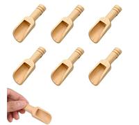 6 Mini Cuchara de Madera, Sal de Baño Cuchara, Madera Pequeño Cucharón Sal Azúcar Cucharilla de Café Para Cucharas, Utensilios de Cocina, Leche en Polvo, Café, Especias, Té, Dulces, Madera, Harina