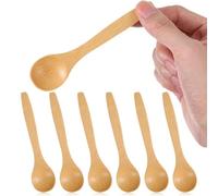 6 mini cucharas de bambú Shimmeroo de 5.12 pulgadas, pequeñas cucharas de madera multiusos para condimentos, especias, azúcar, sal, mermelada, café, miel, servir cocina, utensilios de té, sopa de