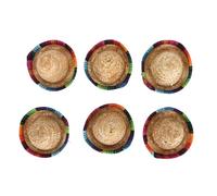 6 Mini Sombreros de Vaquero para Botellas Mini Sombrero de Vaquero Mini Sombrero Sombreros de Paja 3.7in de Diámetro Estilo Mexicano Colores Brillantes Anchos Mini Sombreros de