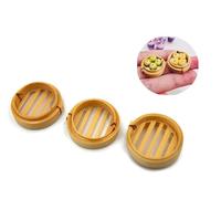 6 miniaturas mixtas de bambú Dim Sum hechas a mano pequeña decoración de alimentos casa de muñecas suministro en miniatura
