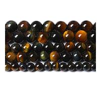 6 mm, 60 cuentas de ojo de tigre amarillo y azul, piedra natural, redondas, energía suelta, poder curativo para hacer joyas, 15 pulgadas