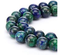 6 mm, 60 cuentas naturales de lapislázuli crisocola auténticas, redondas, sueltas, para hacer joyas, pulseras, collares