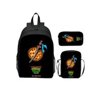 (6) Mochila escolar para niños de 16 pulgadas con impresión 3D de 3 piezas de las Tortugas Ninja adolescentes