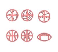 6 moldes de arcilla para hacer joyas, aretes de baloncesto, moldes de corte, suministros de manualidades, colgante hecho a mano