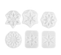 6 Moldes de Copos de Nieve de Silicona, Plantillas Navideñas, Formas Colgantes de Joyas, Moldes de Cristal para Fabricación de Artesanías