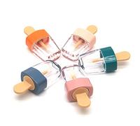 6 moldes de helado transparente para pintalabios, tubo vacío, bálsamo labial