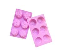 6 moldes de silicona para hornear con diseño de flores de cavidad de fácil liberación para hacer jabones antiadherentes para hacer dulces caseros y galletas de chocolate