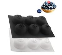 6 moldes de silicona para hornear de arándanos de cavidad - Realistic Berry Shape, Fruit Shaped Non-Stick Mousse Cake Mold, Food-Grade Heat-Resistant Silicone Molds for Chocolate Pudding Ice Cream